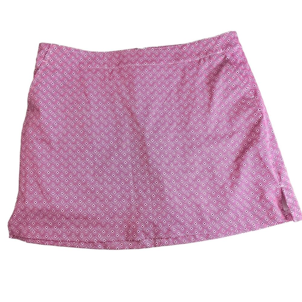 Lady Hagen Womens Pink White‎ Geometric Stretch Golf Mini Skort 16